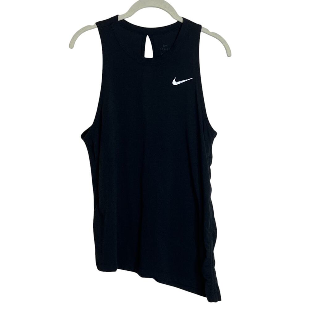 Nike Dri Fit Womens Tank Top Medium Black Keyhole Racerback Sleeveless
